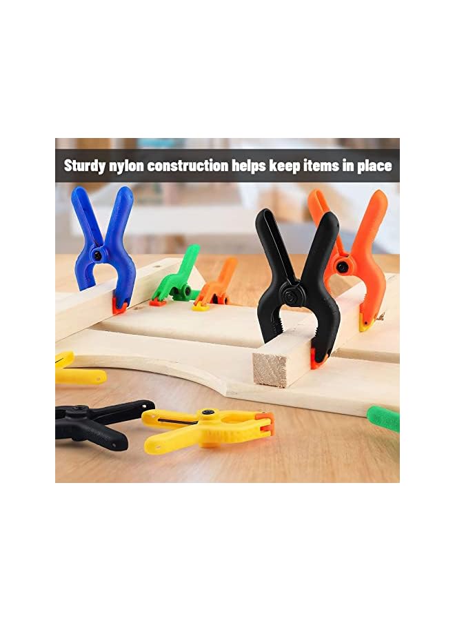 promass Spring Clamps, 25pcs Spring Clamps Mini Plastic Clips Shape A, Photographic Background Clips Fabric Clips Woodworking Accessory Fixing, 2 Inch, Multicolour - Image 4