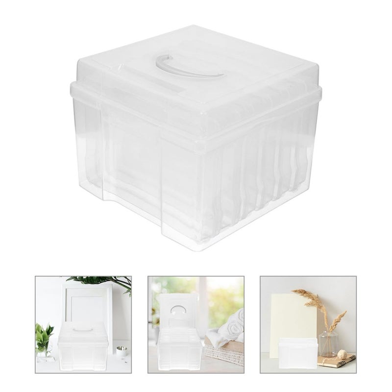 Multi Functional Plastic Photo Storage Box Organizer With Handle For Cards Stamps Seeds 6 Pcs - Image 5