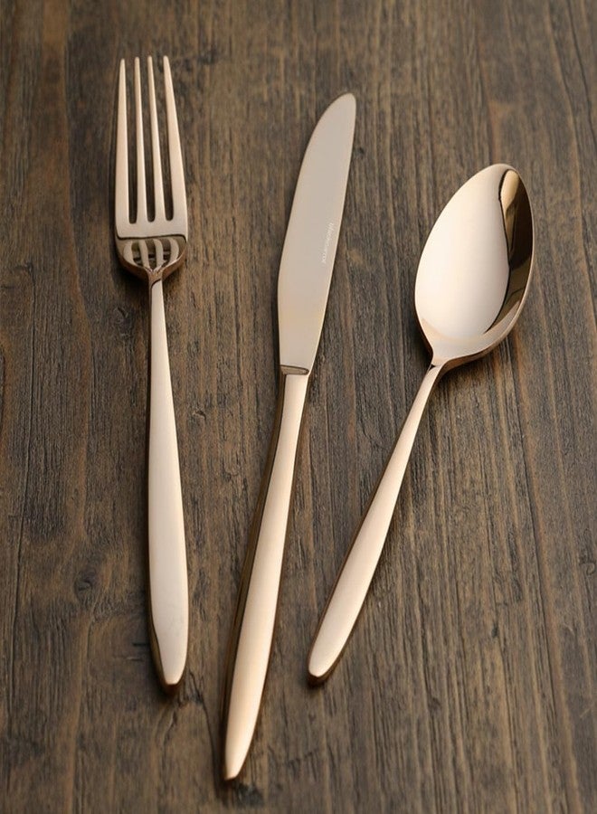 BlackCarrot 304 Grade Stainless Steel Rose Gold Cutlery Set of 3 - Image 3