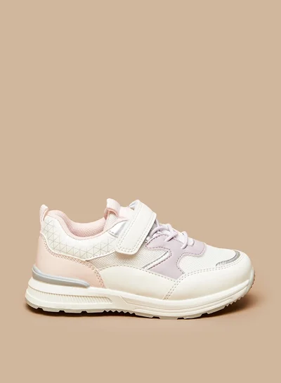 JUNIORS Girls Colourblock Sneakers With Hook And Loop Closure
