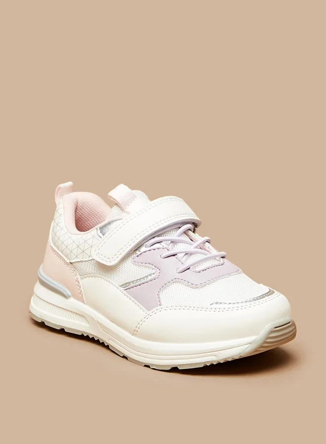 JUNIORS Girls Colourblock Sneakers With Hook And Loop Closure