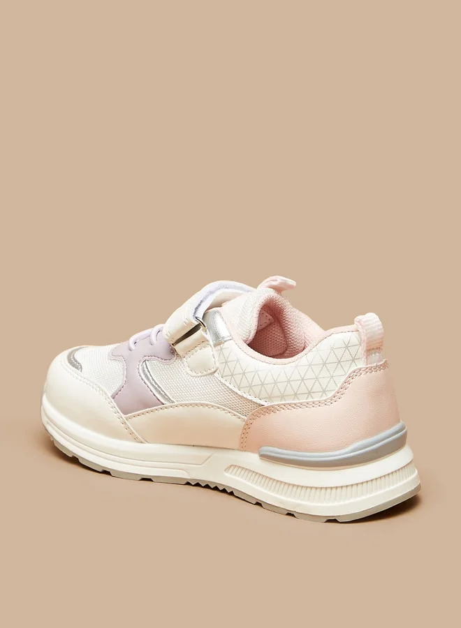 JUNIORS Girls Colourblock Sneakers With Hook And Loop Closure