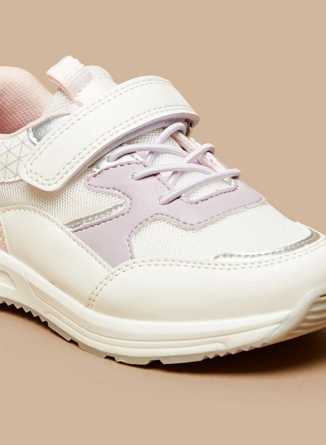 JUNIORS Girls Colourblock Sneakers With Hook And Loop Closure