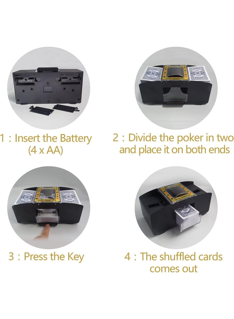 BJM Card Shuffler 1-6 Deck Automatic, Battery-Operated Electric Card Shuffler Machine for UNO/Poker/Playing Card - Image 3