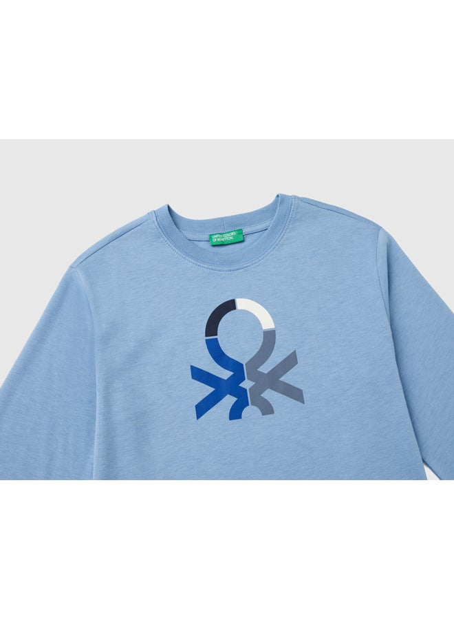 بينيتون تيشيرت أولاد مطبوع بأكمام طويلة - Image 3