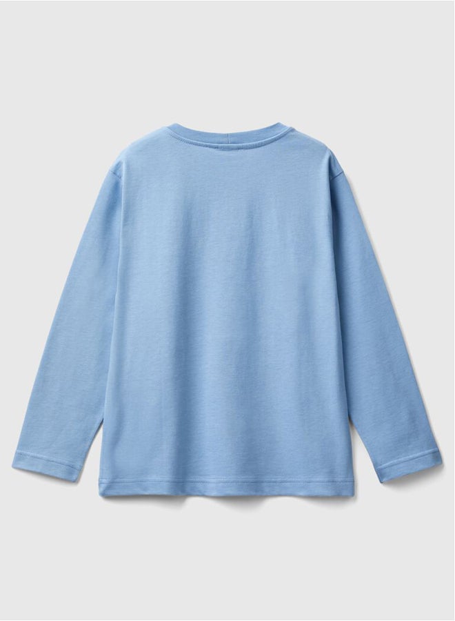 بينيتون تيشيرت أولاد مطبوع بأكمام طويلة - Image 2