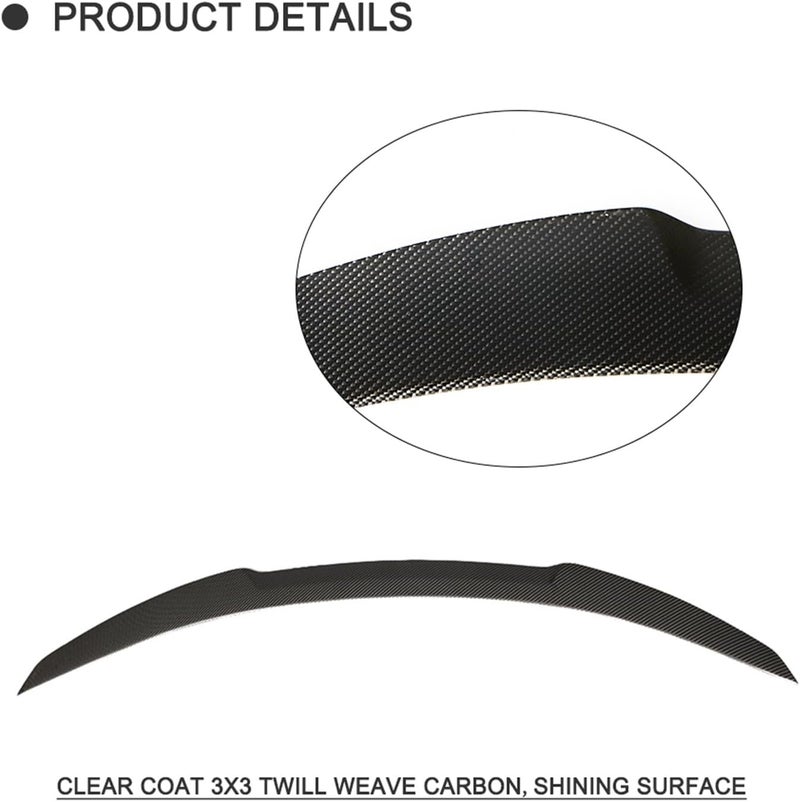 DEMULAX Carbon Fiber Rear Trunk Spoiler for BMW 6 Series - Image 3