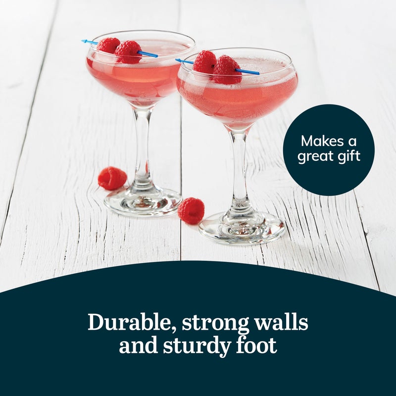 Libbey 3055 Perception Cocktail Coupe Glasses Set of 12, Elegant, Curvaceous Coupe Martini Glasses, 8.5 Oz Stemmed Cocktail Glasses for Beverages - Image 5