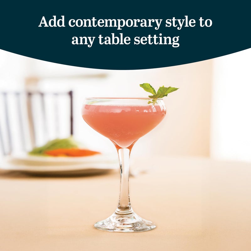 Libbey 3055 Perception Cocktail Coupe Glasses Set of 12, Elegant, Curvaceous Coupe Martini Glasses, 8.5 Oz Stemmed Cocktail Glasses for Beverages - Image 2