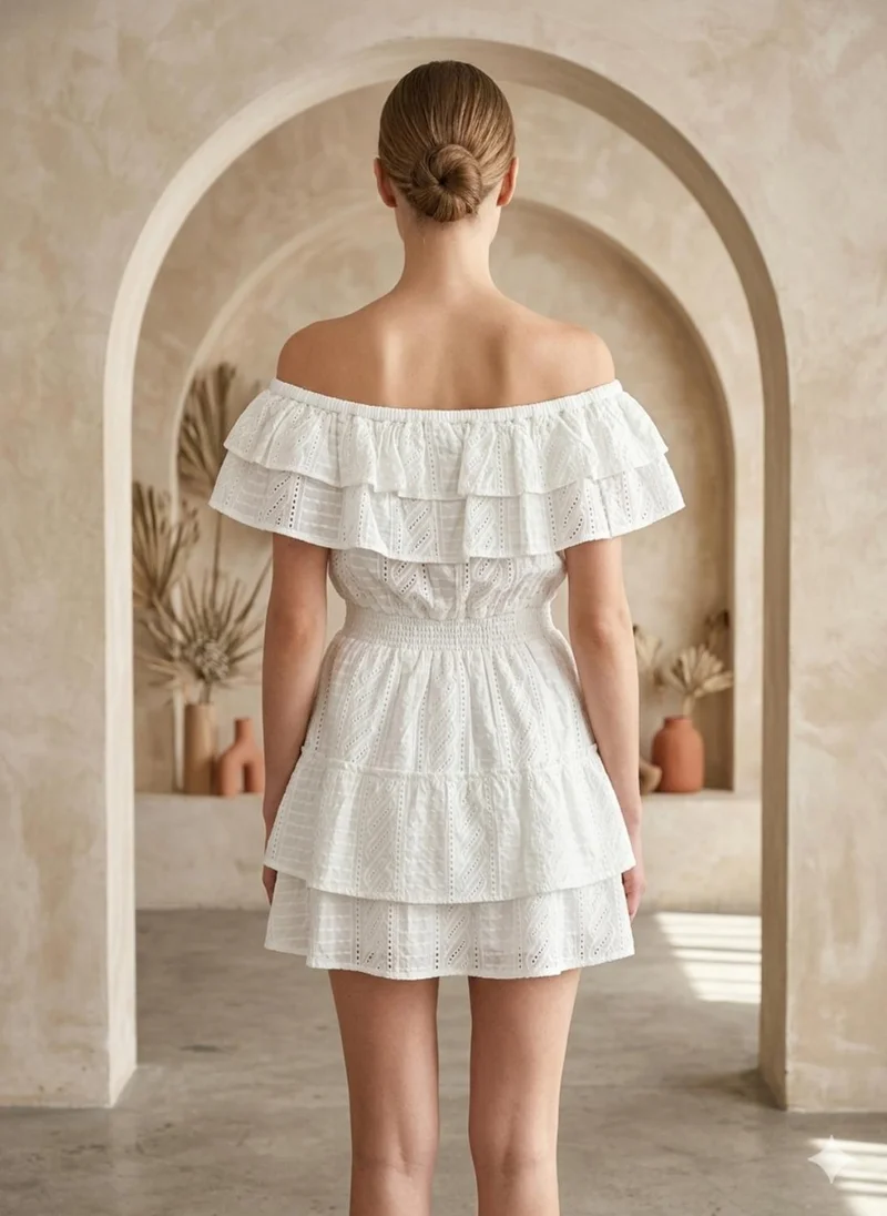 Alaya Women   Cotton Off Shoulder Midi -AL3748