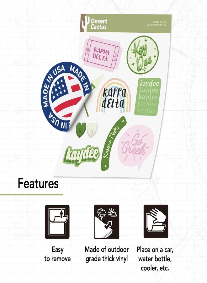 Desert Cactus Kappa Delta Sticker Decal Laptop Water Bottle Car Sheet (Cute Sheet) - Image 4