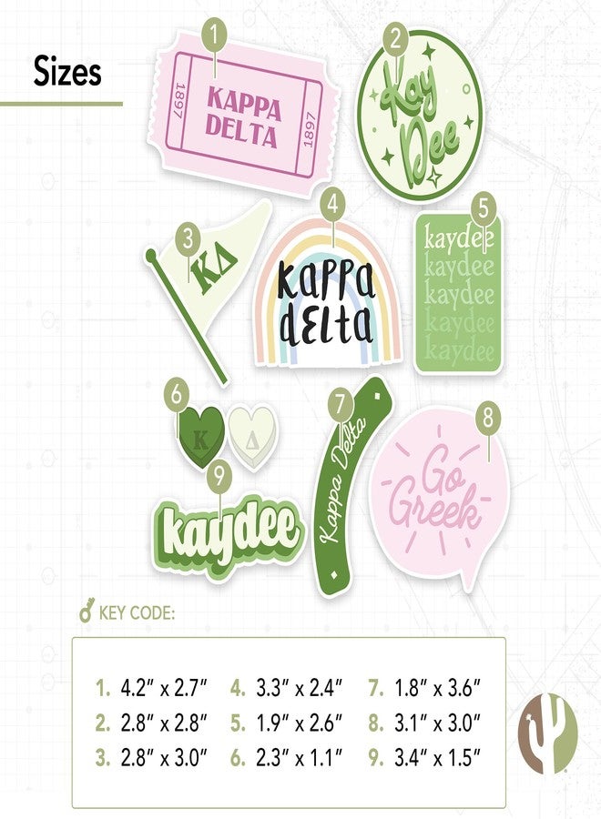 Desert Cactus Kappa Delta Sticker Decal Laptop Water Bottle Car Sheet (Cute Sheet) - Image 3