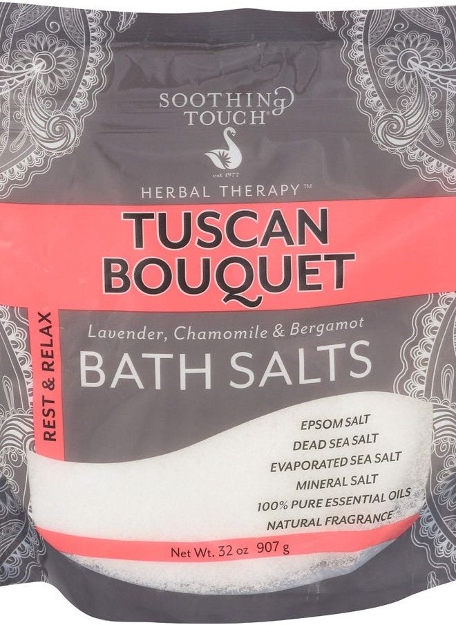 Soothing Touch - Rest & Relax Tuscan Bouquet Bath Salts Lavender Chamomile & Bergamot, Floral, 32 Oz - Image 1