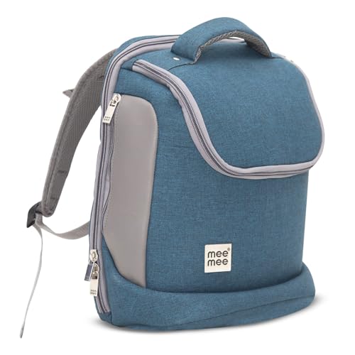 Mee Mee Nursing Diapers Bag |Adjustable Strap,Water&Stain Resistant BackPack |Spacious Bag With Multi Pockets for Keeping Milk Bottle With Diaper Changing Mat |All Baby Essentials In1 Bag (Blue) - Image 1
