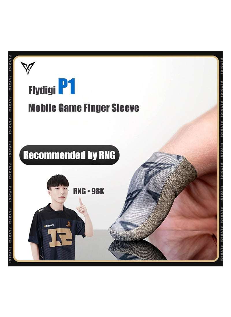 FlyDigi - P1 Silver-Cloth Mobile Gaming Finger Sleeve Extremely Thin Material, Zero Touch, Breathable, Extremely Sensitive - Image 1