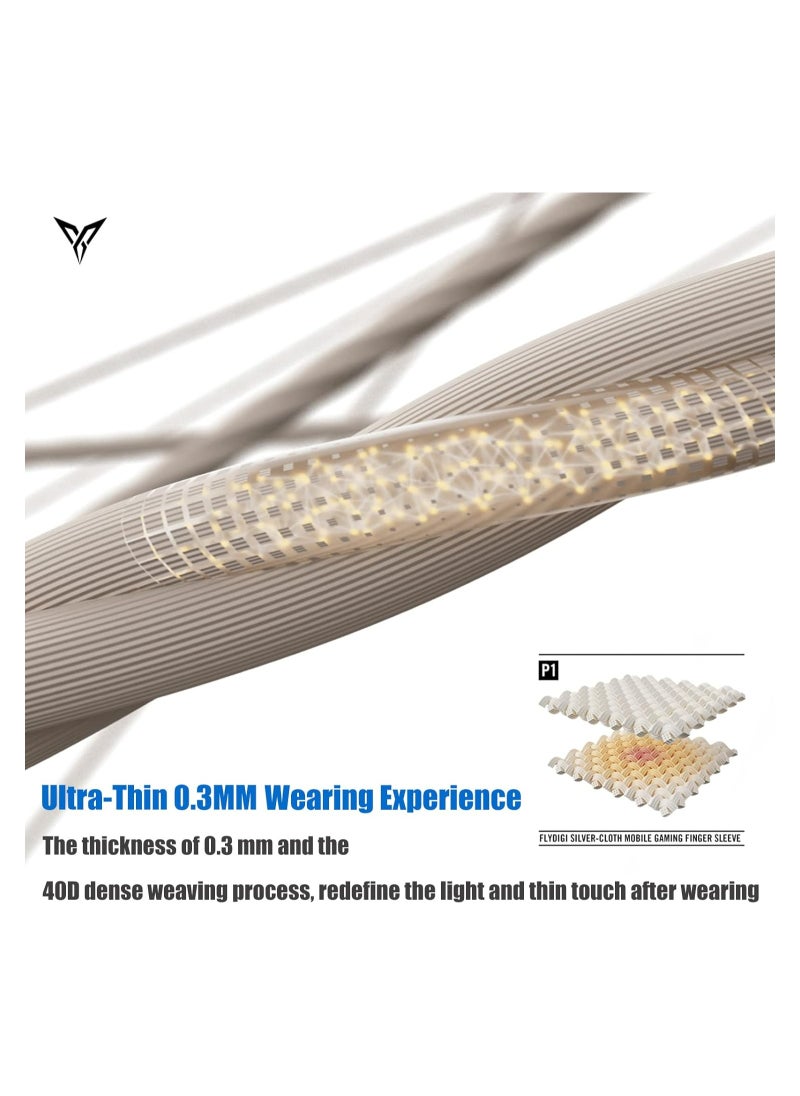 FlyDigi - P1 Silver-Cloth Mobile Gaming Finger Sleeve Extremely Thin Material, Zero Touch, Breathable, Extremely Sensitive - Image 1