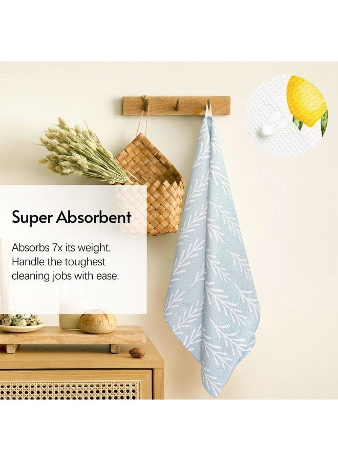 Eulnars Kitchen Towels, Premium Dish Towels for Kitchen Drying, 18" x 30" Tea Towel, Quick Dry Microfiber Cloth, Flower Kitchen Decor, 2-Pack - Image 4