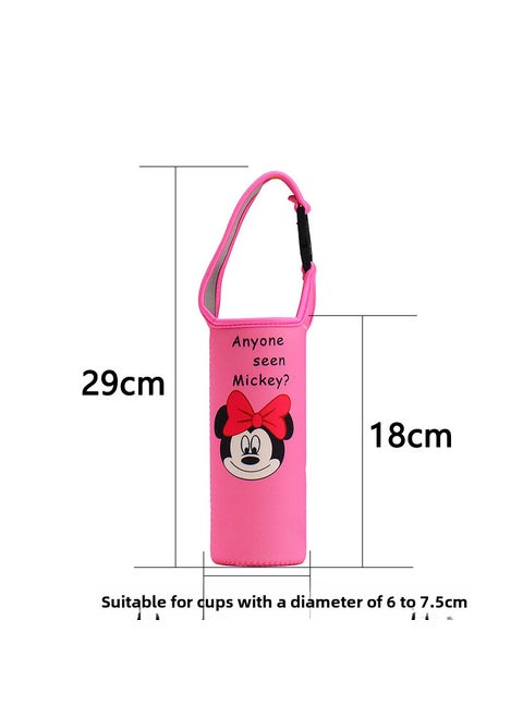Insulated Child Cup Sleeve Neoprene Anti-Scald Minnie Portrait Rose Red
