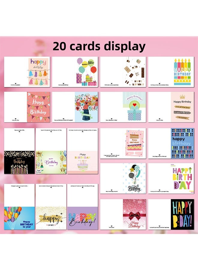 MXN Birthday Cards Assortment with Envelopes for Women, Men, Kids Adorned with Gold Glitter and Embossed Gold Foil - Image 4