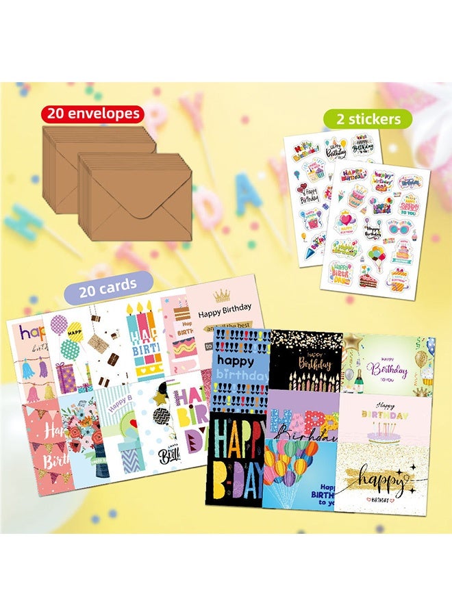 MXN Birthday Cards Assortment with Envelopes for Women, Men, Kids Adorned with Gold Glitter and Embossed Gold Foil - Image 3