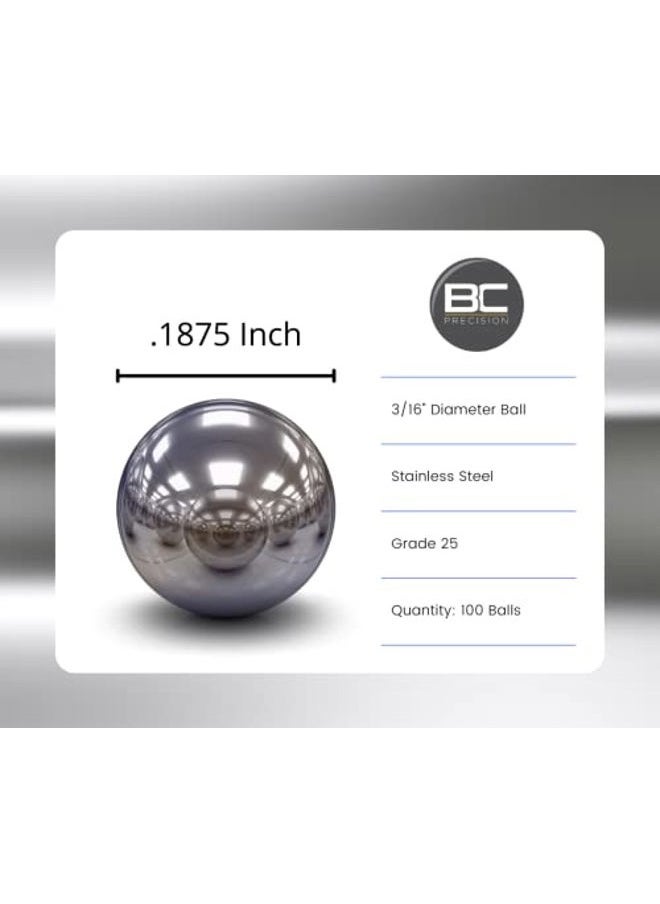 BC Precision 100 3/16" Inch Stainless Steel Nail Polish Mixing Agitator Balls  - Image 2