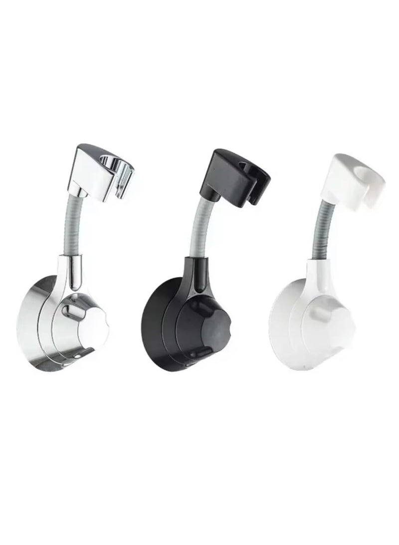 Oasisgalore Adjustable Suction Cup Shower Head Holder, No-Drill, Multi-Angle Rotation, Black - Image 1