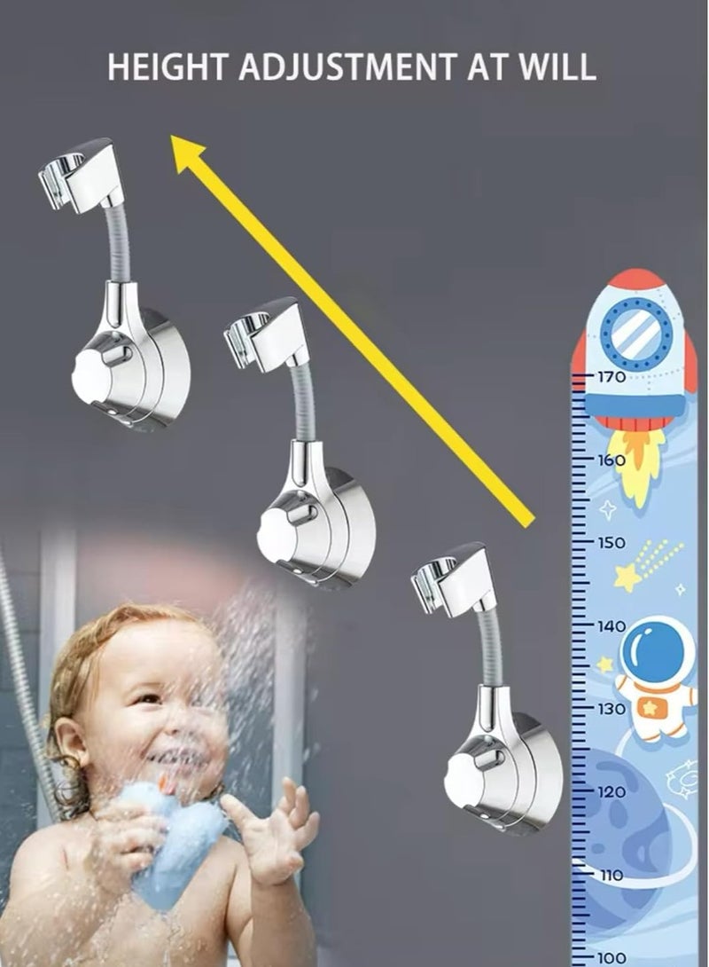 Oasisgalore Adjustable Suction Cup Shower Head Holder, No-Drill, Multi-Angle Rotation, Black - Image 3