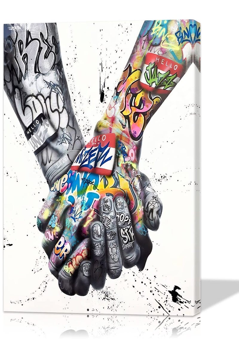 Mistyefly Graffiti Wall Art Pop Canvas Colorful Decor Street Poster for Bedroom Living Room (16''Hx24''W) - Image 1