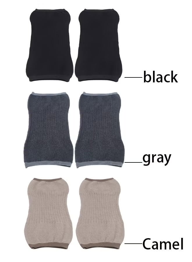 زوج واحد من دعامات الركبة الدافئة من الكشمير المحبوك، ناعمة ومريحة، كم للركبة، لتحسين الدورة الدموية، وسادة للركبة، تدفئة الساق، شريط مفصل للرجال والنساء، الوزن المناسب: 40-100 كجم - Image 2