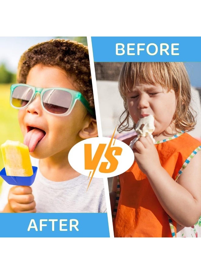 4Pcs Popsicle Holder for Kids Drip Free, Reusable Mess Free Ice Pop Stick Stand for Toddlers & Adults  - Image 2