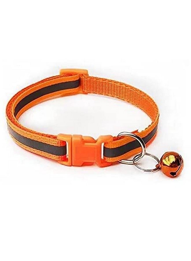 طوق ومقود للكلاب 10 مم مطبوع عليه طوق نايلون قابل للتعديل مع مقود سريع الفك ومجموعة طوق قابلة للتنفس مناسبة للكلاب والقطط (برتقالي) - Image 2