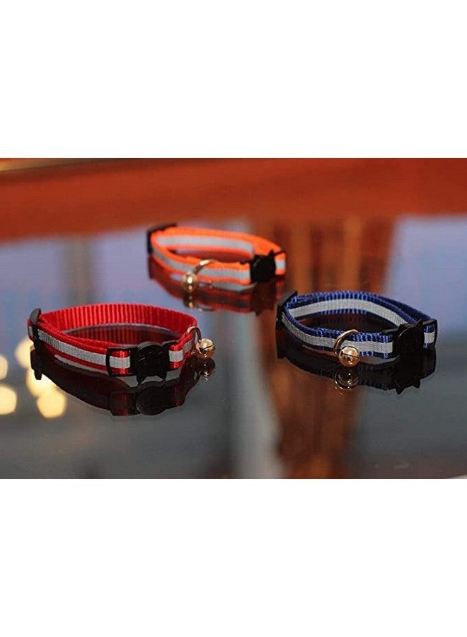 طوق ومقود للكلاب 10 مم مطبوع عليه طوق نايلون قابل للتعديل مع مقود سريع الفك ومجموعة طوق قابلة للتنفس مناسبة للكلاب والقطط (برتقالي) - Image 4