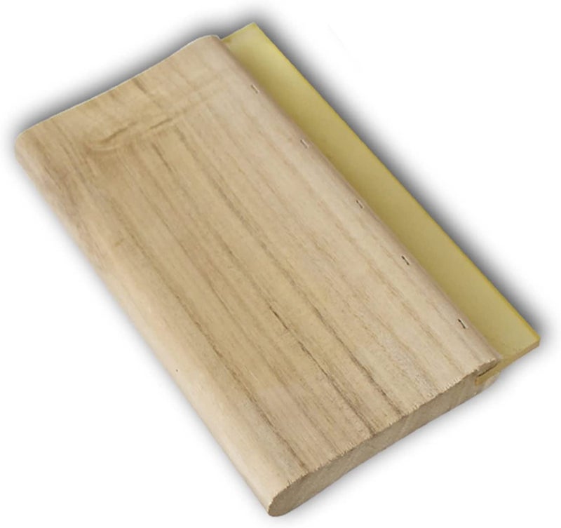 INTBUYING INTBUYING Screen Printing Squeegee Ink Squeegee Wooden Water Scraper 65 Durometer 63inches Long 4 inches Wide with Rubber Blade and Wooden Handle