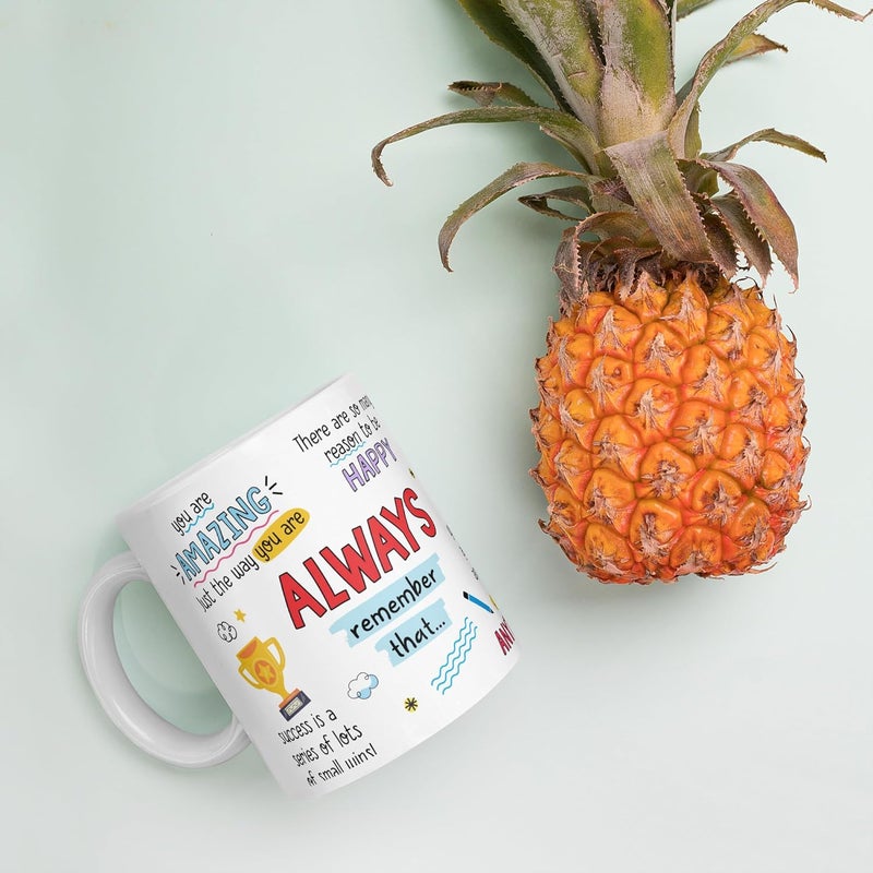 Visibee Motivational Quote Coffee Mug Law of Attraction Self Care Manifest Affirmation Positivity Gift Mindset Motivational Ceramic Mug Gift to Friend Brother Sister and Everyone 325ml - Image 4