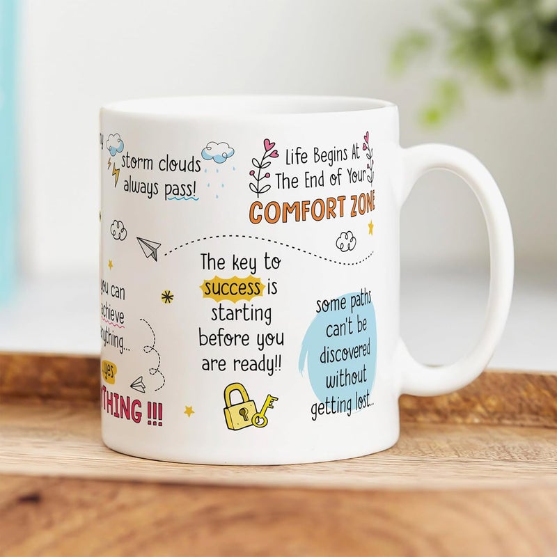 Visibee Motivational Quote Coffee Mug Law of Attraction Self Care Manifest Affirmation Positivity Gift Mindset Motivational Ceramic Mug Gift to Friend Brother Sister and Everyone 325ml - Image 3