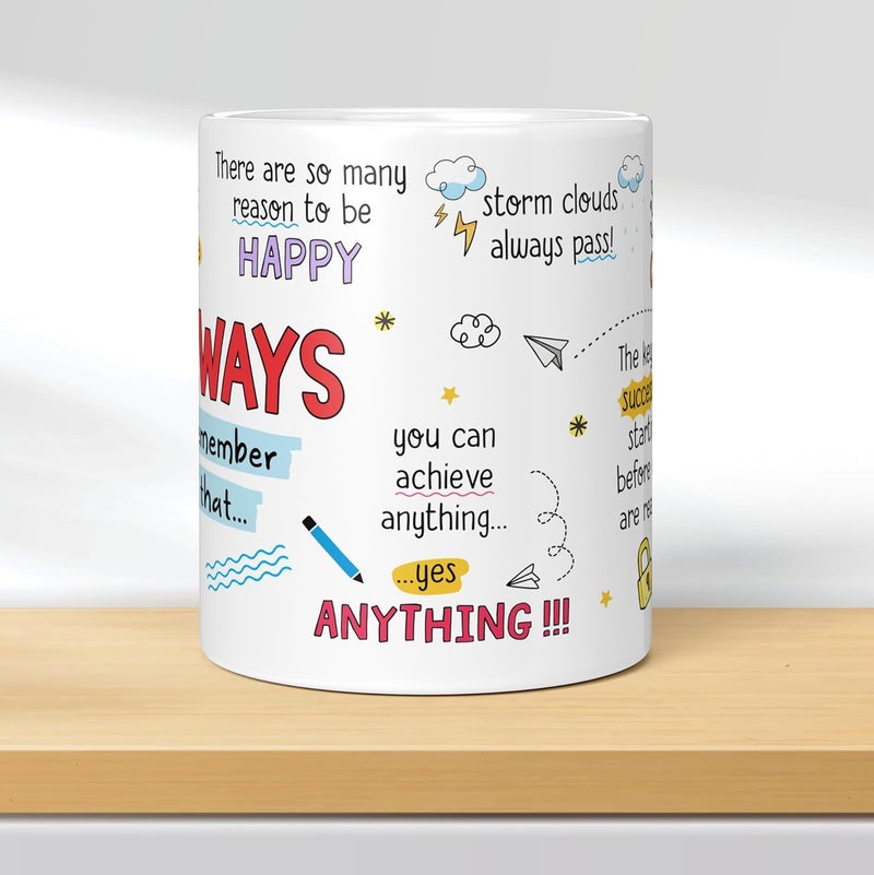 Visibee Motivational Quote Coffee Mug Law of Attraction Self Care Manifest Affirmation Positivity Gift Mindset Motivational Ceramic Mug Gift to Friend Brother Sister and Everyone 325ml - Image 2
