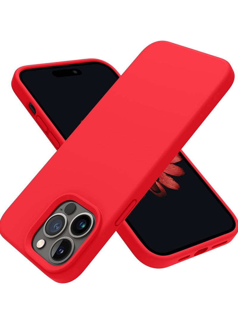 iPhone 15 pro Case Upgrade Defender Silicone Cover ShockProof Anti-Scratch Protective Phone Case (RED) - Image 1