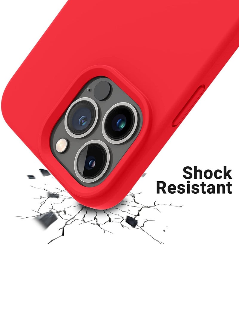 iPhone 15 pro Case Upgrade Defender Silicone Cover ShockProof Anti-Scratch Protective Phone Case (RED) - Image 2