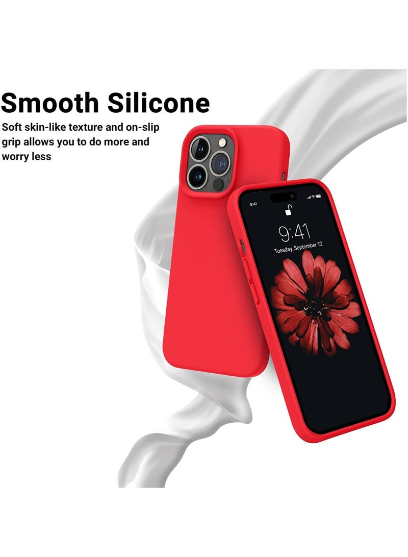 iPhone 15 pro Case Upgrade Defender Silicone Cover ShockProof Anti-Scratch Protective Phone Case (RED) - Image 5