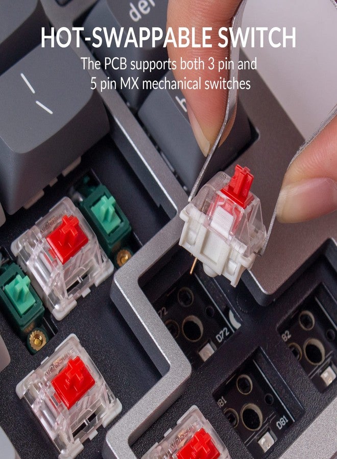 Keychron Q2 Wired Custom Mechanical Keyboard Knob Version, 65% Layout QMK/VIA Programmable Macro with Hot-swappable Gateron G Pro Red Switch Double Gasket Compatible with Mac Windows Linux (Grey) - Image 2