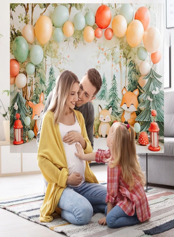 موكسيكا خلفية تصوير لحفل استقبال مولود جديد من Mocsicka Woodland، خلفية تصوير لحفلة عيد ميلاد مستوحاة من حكايات الغابة الخيالية، ديكورات لحفلة تحطيم الكيك، ثعلب، فطر أحمر، لوازم دعائم تصوير (7 × 5 قدم) - Image 4