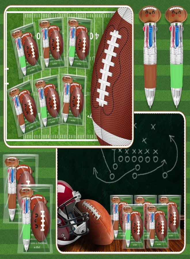 Epakh 15 Sets Football Party Favor Sport Pens Bulk Multicolor Ballpoint Pen 4-in-1 Design with Emotion Support Stress Ball Card Football Goodie Bag Stuffer Cool Ballpoint Pen for Sport Birthday Party - Image 5