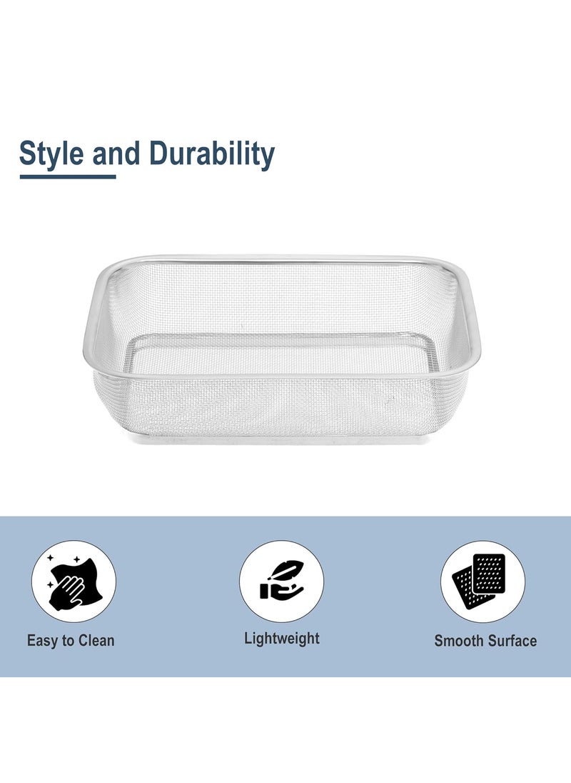 Kuber Industries Kuber Industries Fruit Basket Storage Organizer Stainless Steel Tokri for Kitchen Bathroom Shelves Countertops Dining Table  - Image 4