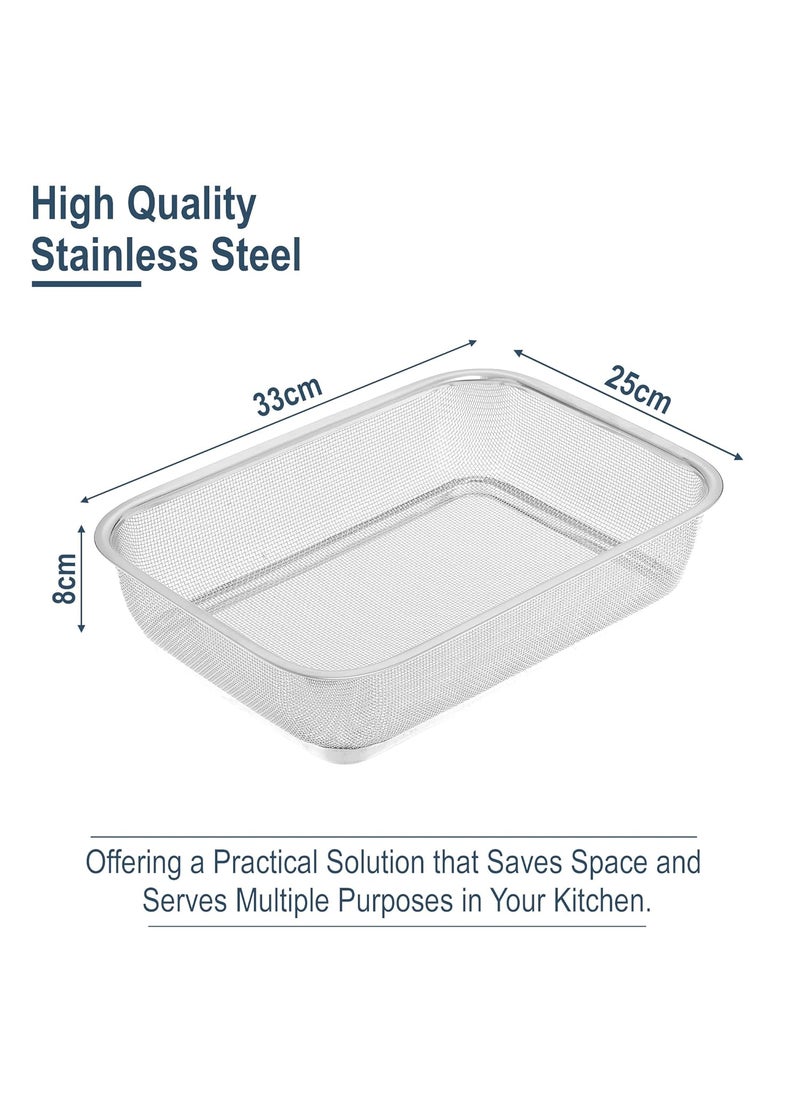 Kuber Industries Kuber Industries Fruit Basket Storage Organizer Stainless Steel Tokri for Kitchen Bathroom Shelves Countertops Dining Table  - Image 3