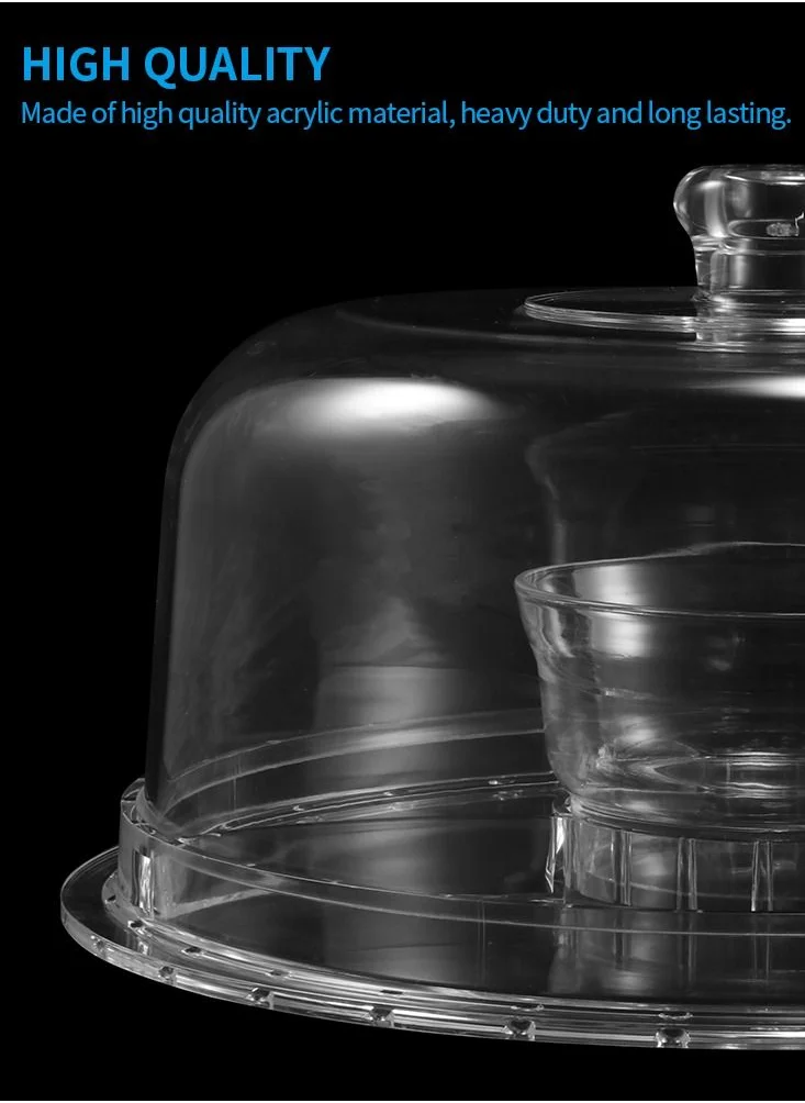 1Chase 3 in 1 Acrylic  Multi-Function Cake Stand With Dip Bowl And Punch Bowl