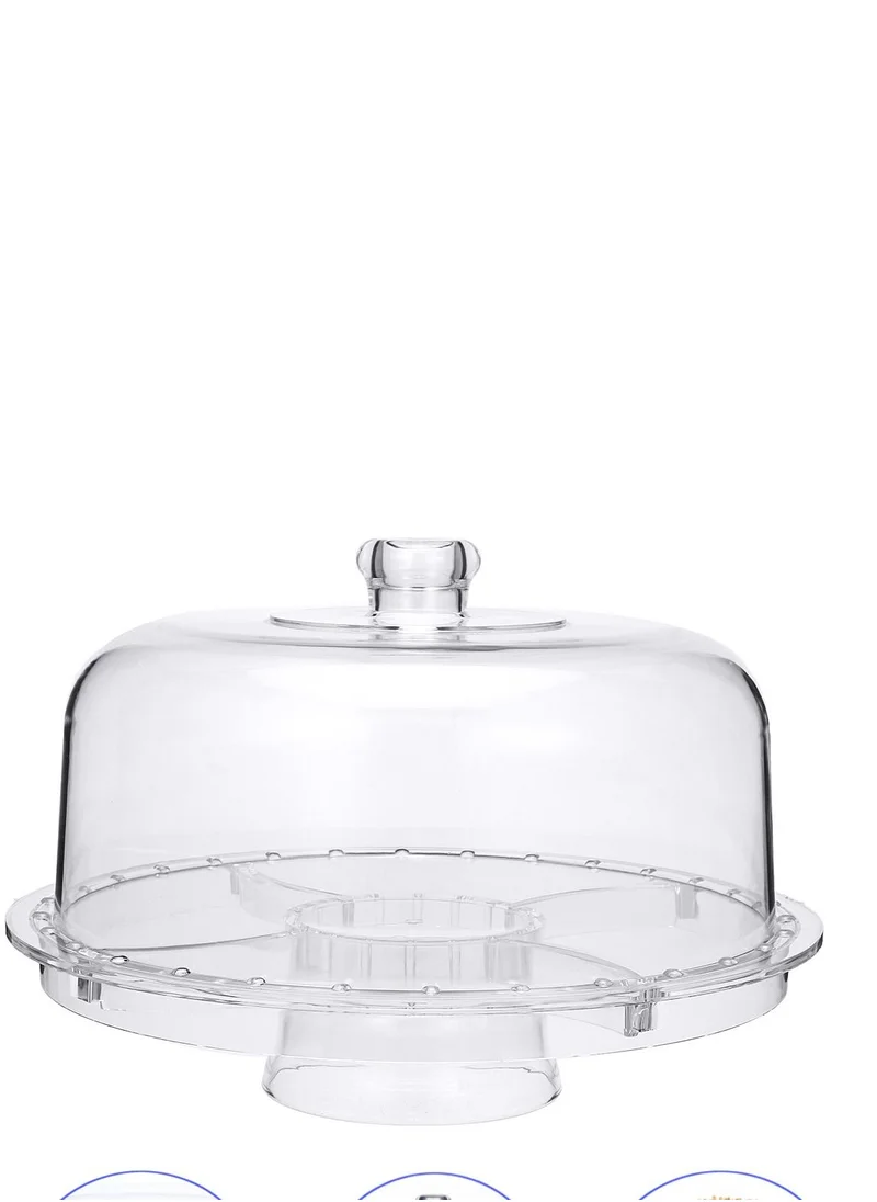 1Chase 3 in 1 Acrylic  Multi-Function Cake Stand With Dip Bowl And Punch Bowl