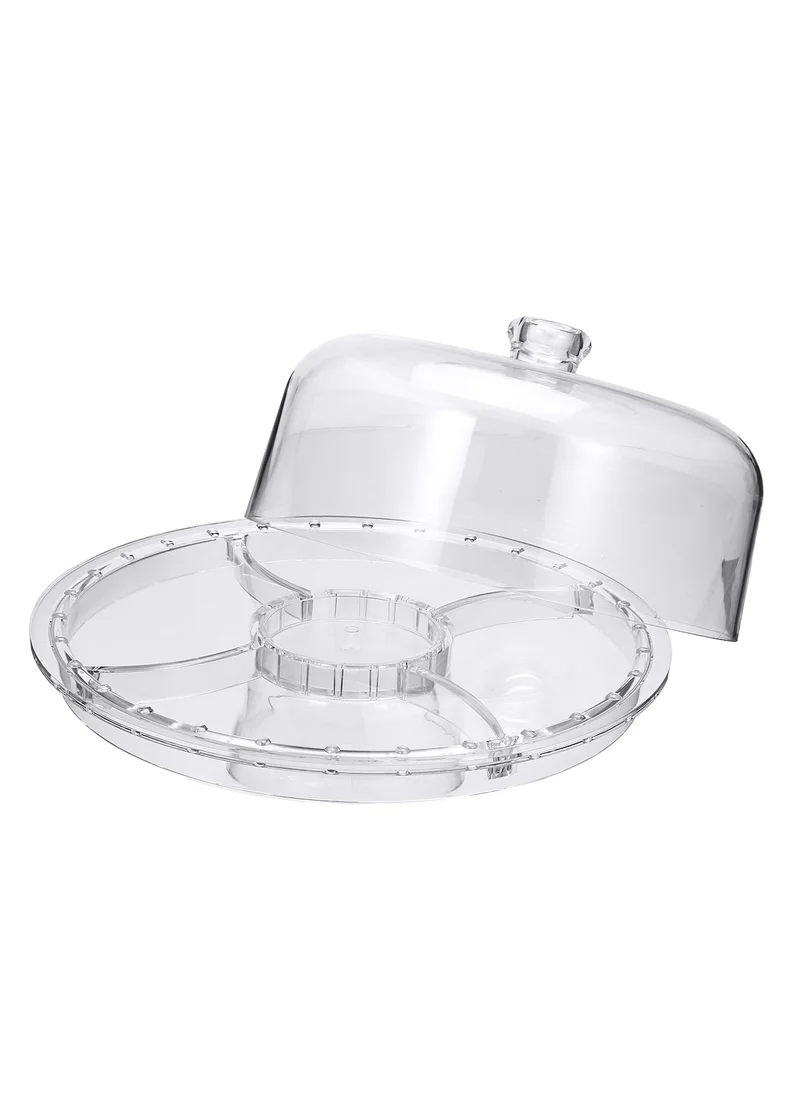 1Chase 3 in 1 Acrylic  Multi-Function Cake Stand With Dip Bowl And Punch Bowl