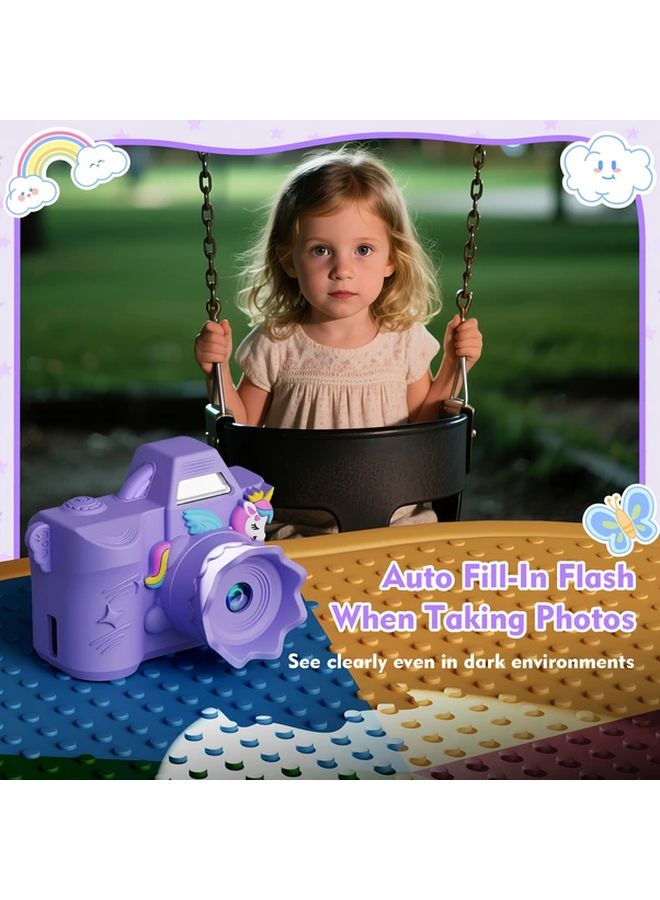 Pink RIVGOT Mini Keychain Camera 1080P LCD Screen 64GB Card Travel Gift - Image 5