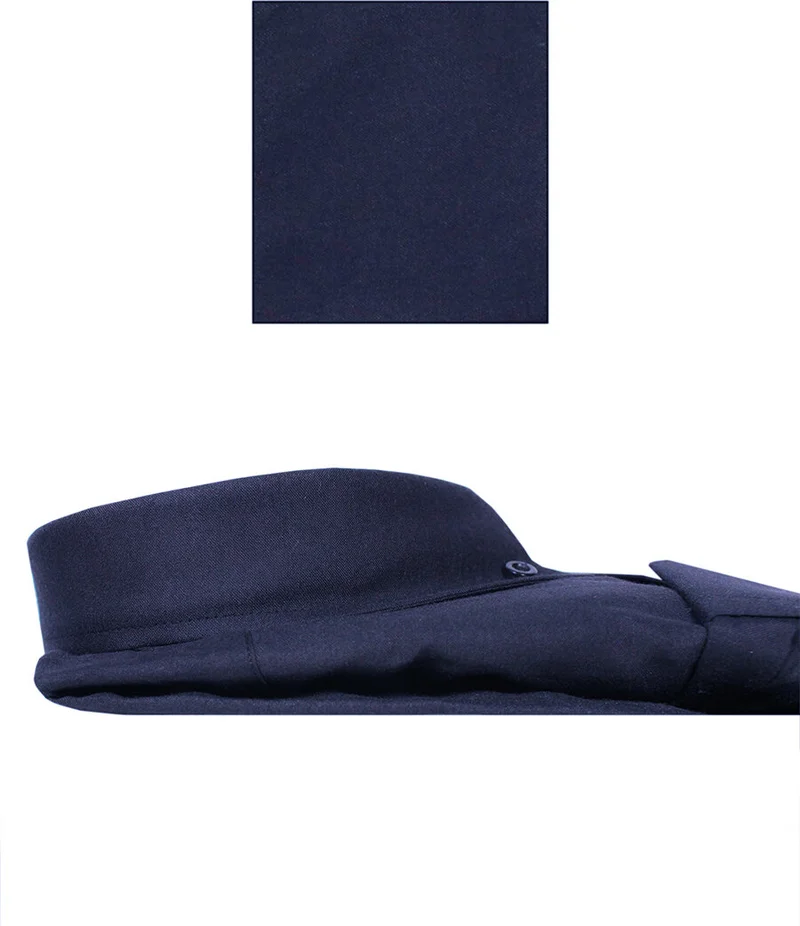 Varetta Men's Navy Blue Large Size Collar Buttoned Long Sleeve Plain Classic Men's Shirt