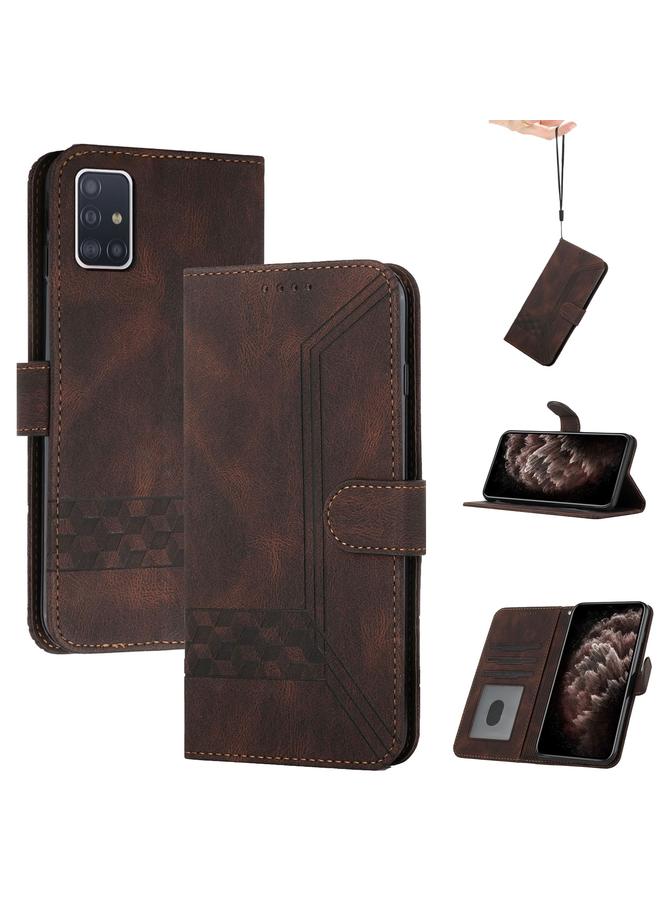 اس-توب جراب لهاتف Samsung Galaxy A71 5G جراب هاتف جلدي قابل للطي بملمس مكعب - Image 1